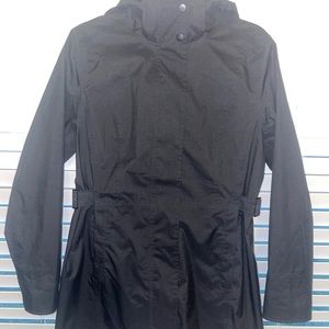 The North Face women’s black rain coat